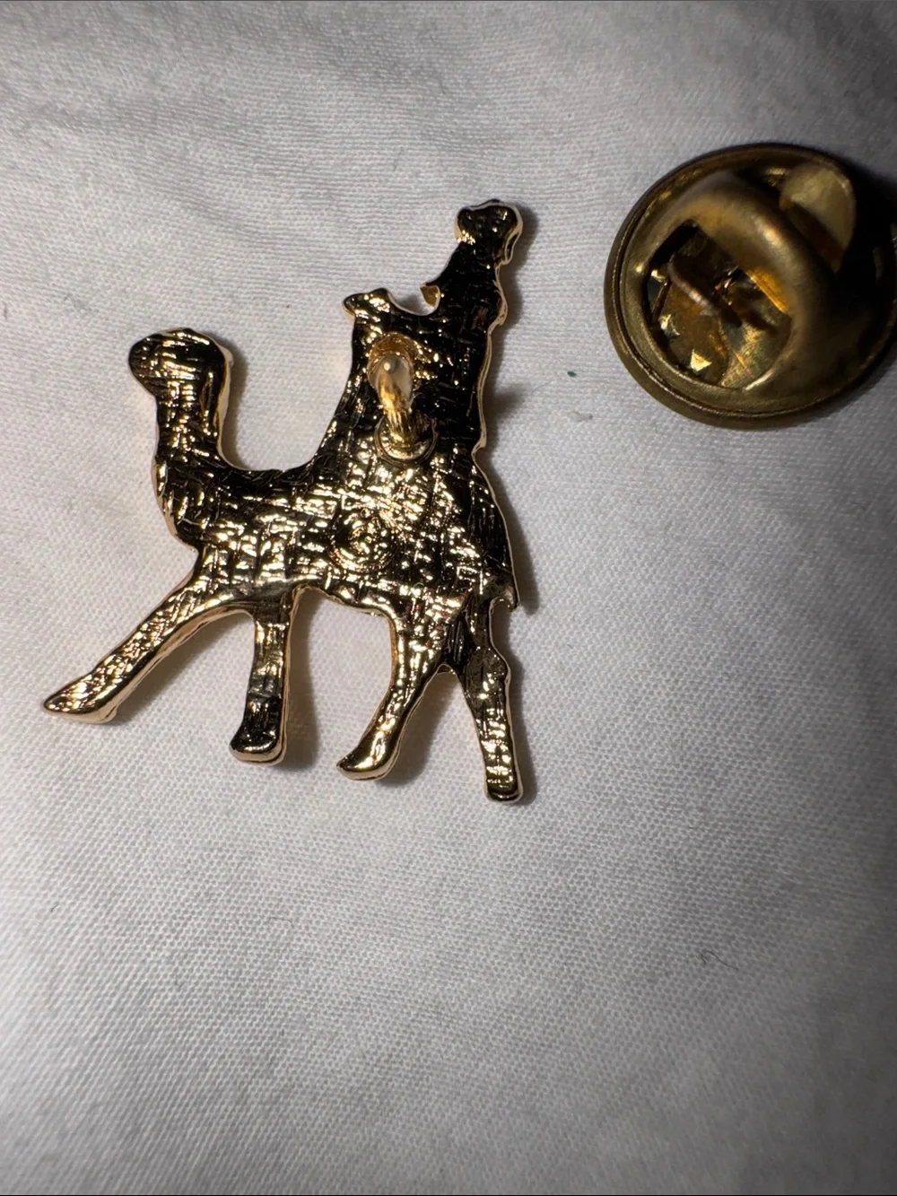 Gold-tone Man on a Camel Lapel Pin/ Tie Tack - Animal Motif